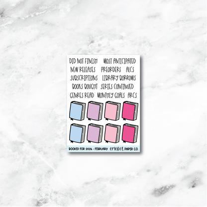 Book and Reading Journal Stickers - February