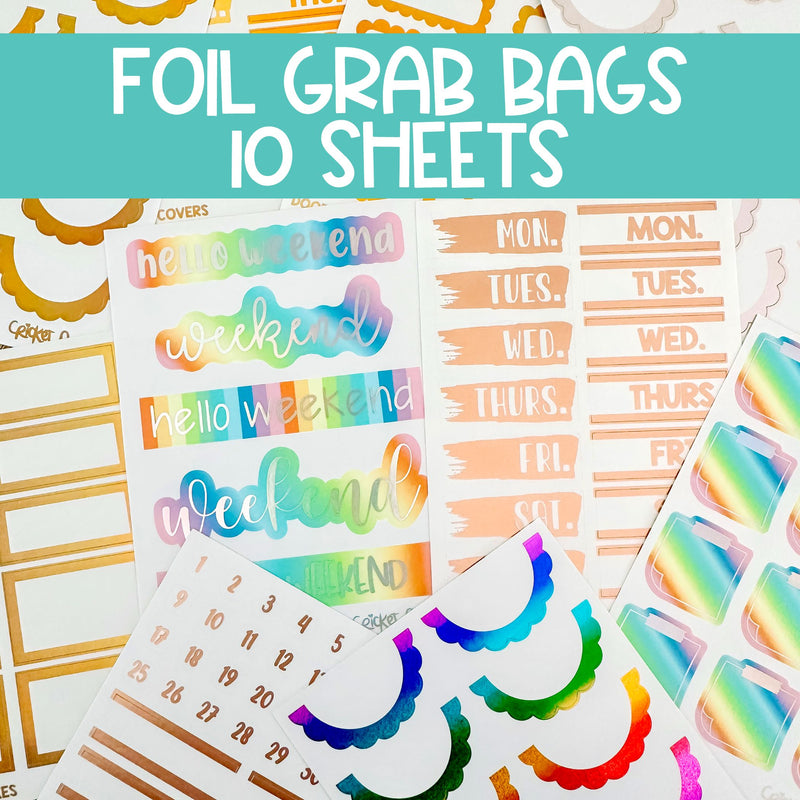 Foil Sticker Grab Bags - 10 Sheets-Cricket Paper Co.