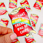 Freakin Bag of Chips - Decorative Vinyl Sticker-Cricket Paper Co.