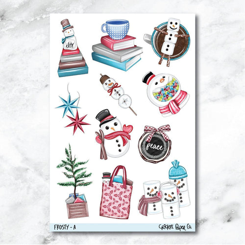 Frosty Decorative Journaling and Planner Stickers - A-Cricket Paper Co.