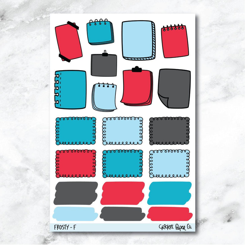 Frosty Doodle Accents Journaling and Planner Stickers - F-Cricket Paper Co.