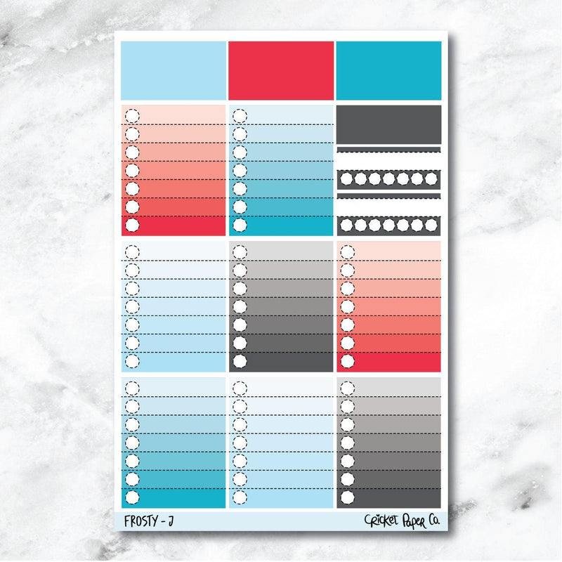 Frosty Full Box Checklists Journaling and Planner Stickers - J-Cricket Paper Co.