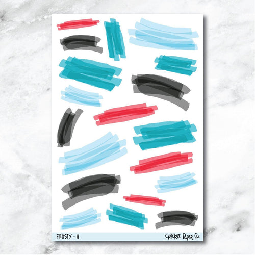 Frosty Highlighter Swatch Journaling and Planner Stickers - H-Cricket Paper Co.