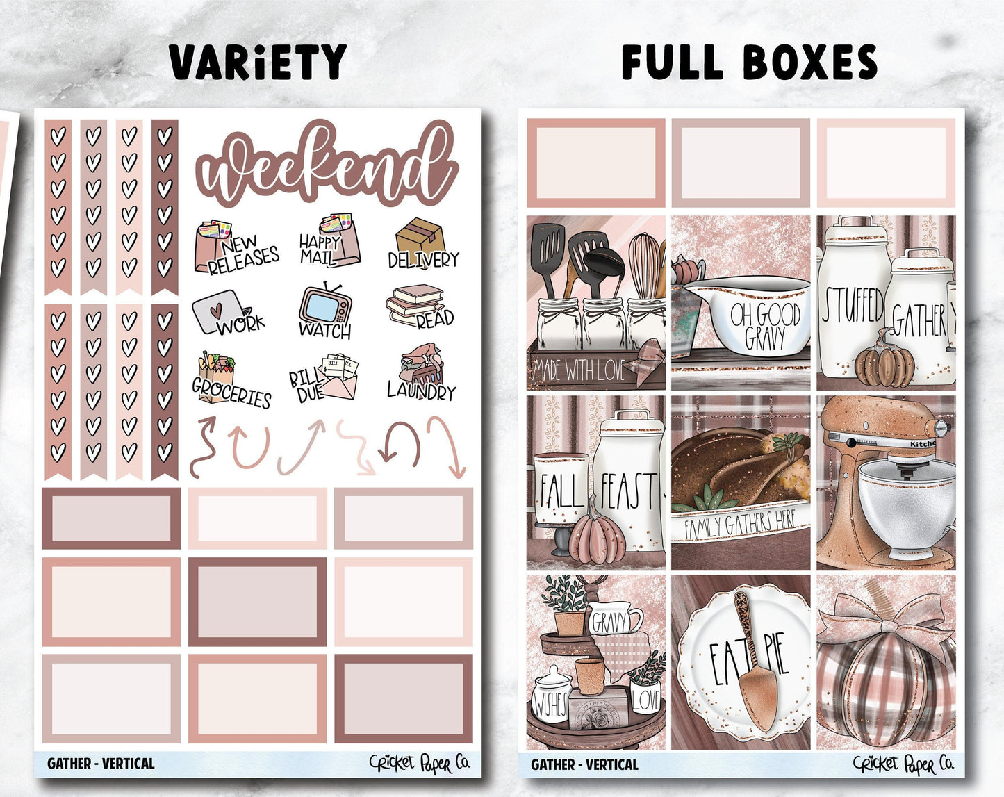 GATHER Planner Stickers - Full Kit-Cricket Paper Co.