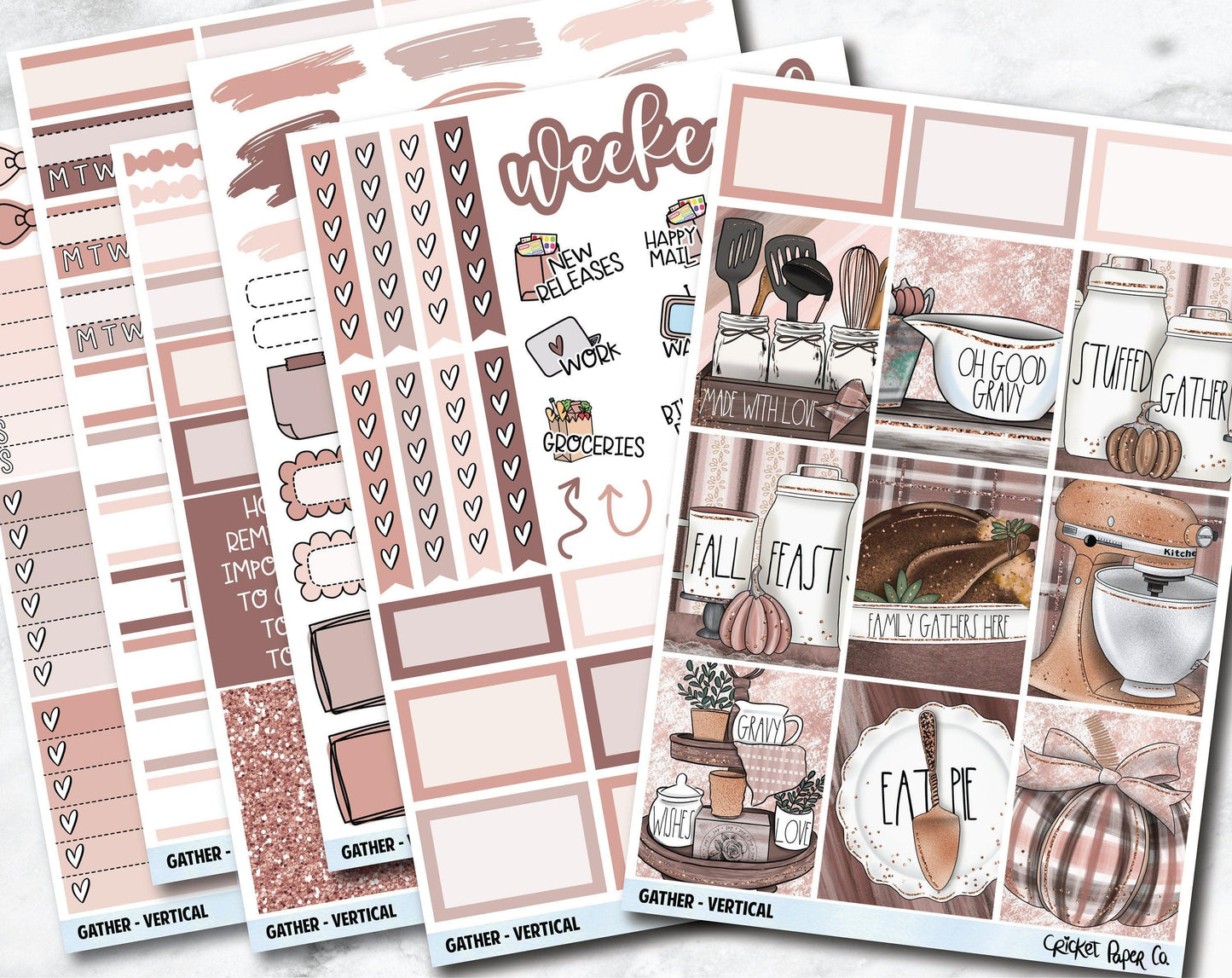 GATHER Planner Stickers - Full Kit-Cricket Paper Co.