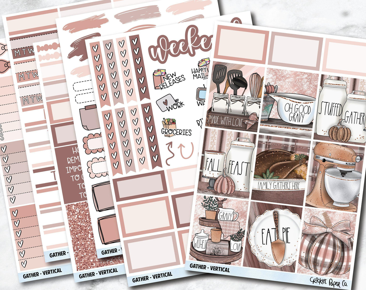 GATHER Planner Stickers - Full Kit-Cricket Paper Co.