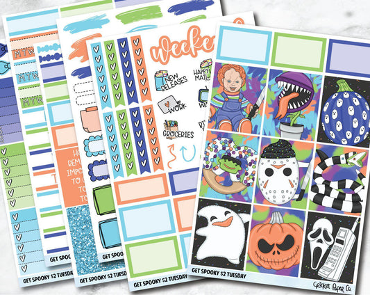 GET SPOOKY Planner Stickers - Full Kit-Cricket Paper Co.