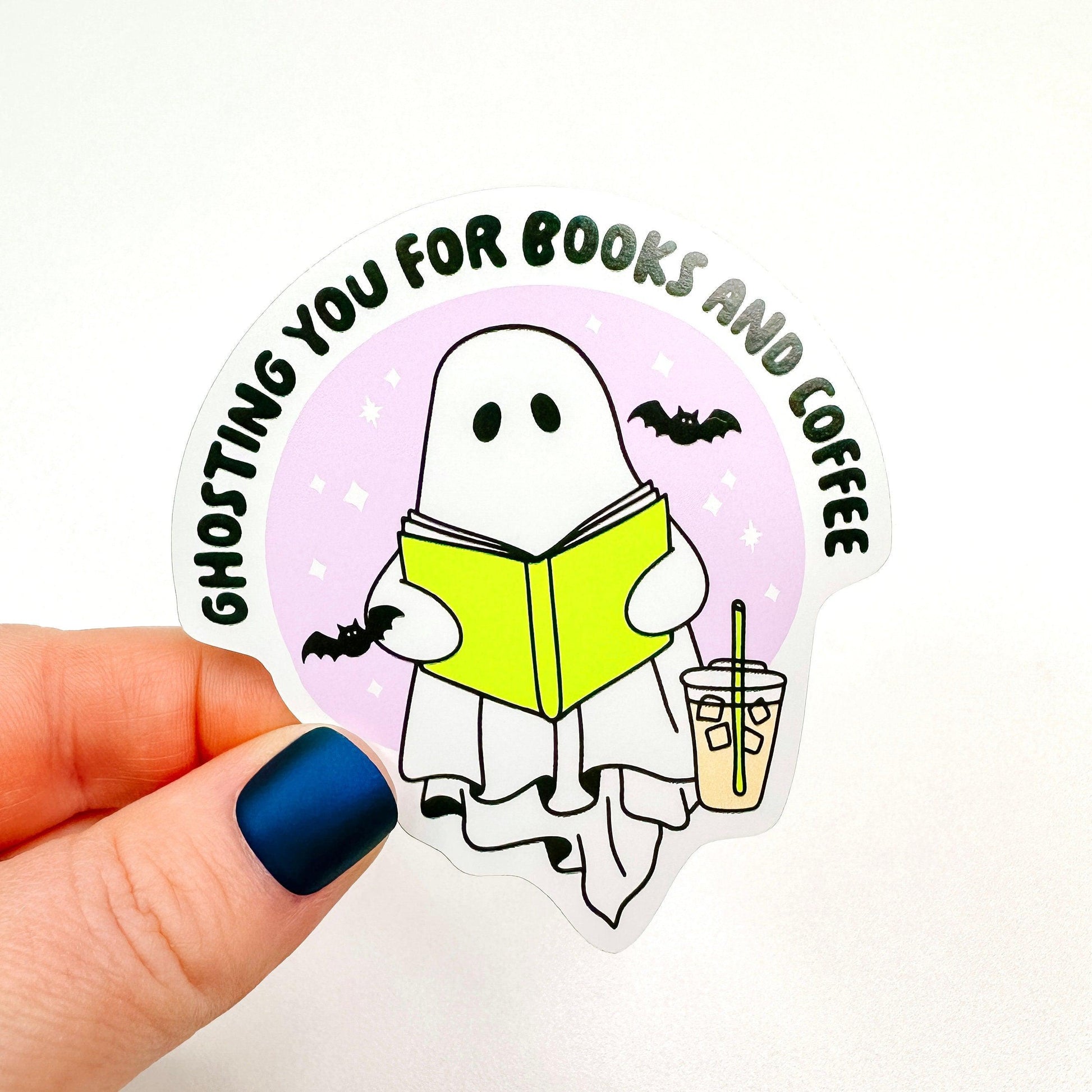 Ghosting for Books & Coffee - Bookish Vinyl Sticker-Cricket Paper Co.