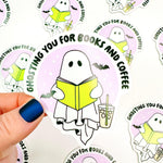 Ghosting for Books & Coffee - Bookish Vinyl Sticker-Cricket Paper Co.