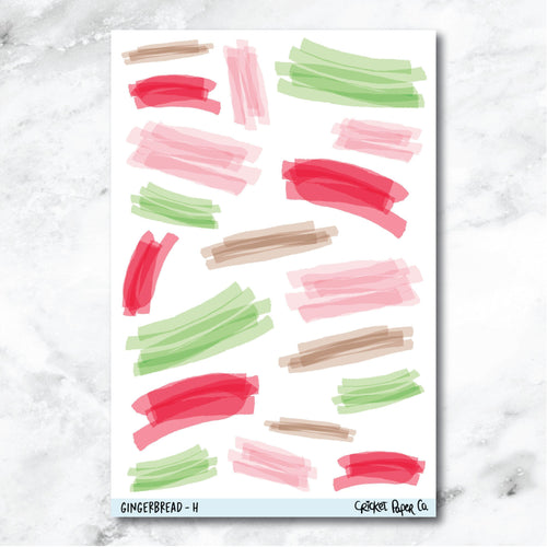 Gingerbread Highlighter Swatch Journaling and Planner Stickers - H-Cricket Paper Co.