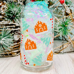 Gingerbread Houses - 16oz Libbey Glass Can Cup-Cricket Paper Co.