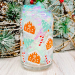 Gingerbread Houses - 16oz Libbey Glass Can Cup-Cricket Paper Co.