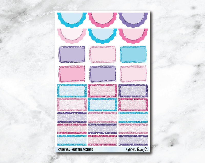 Glitter Accents Planner Stickers - Carnival-Cricket Paper Co.