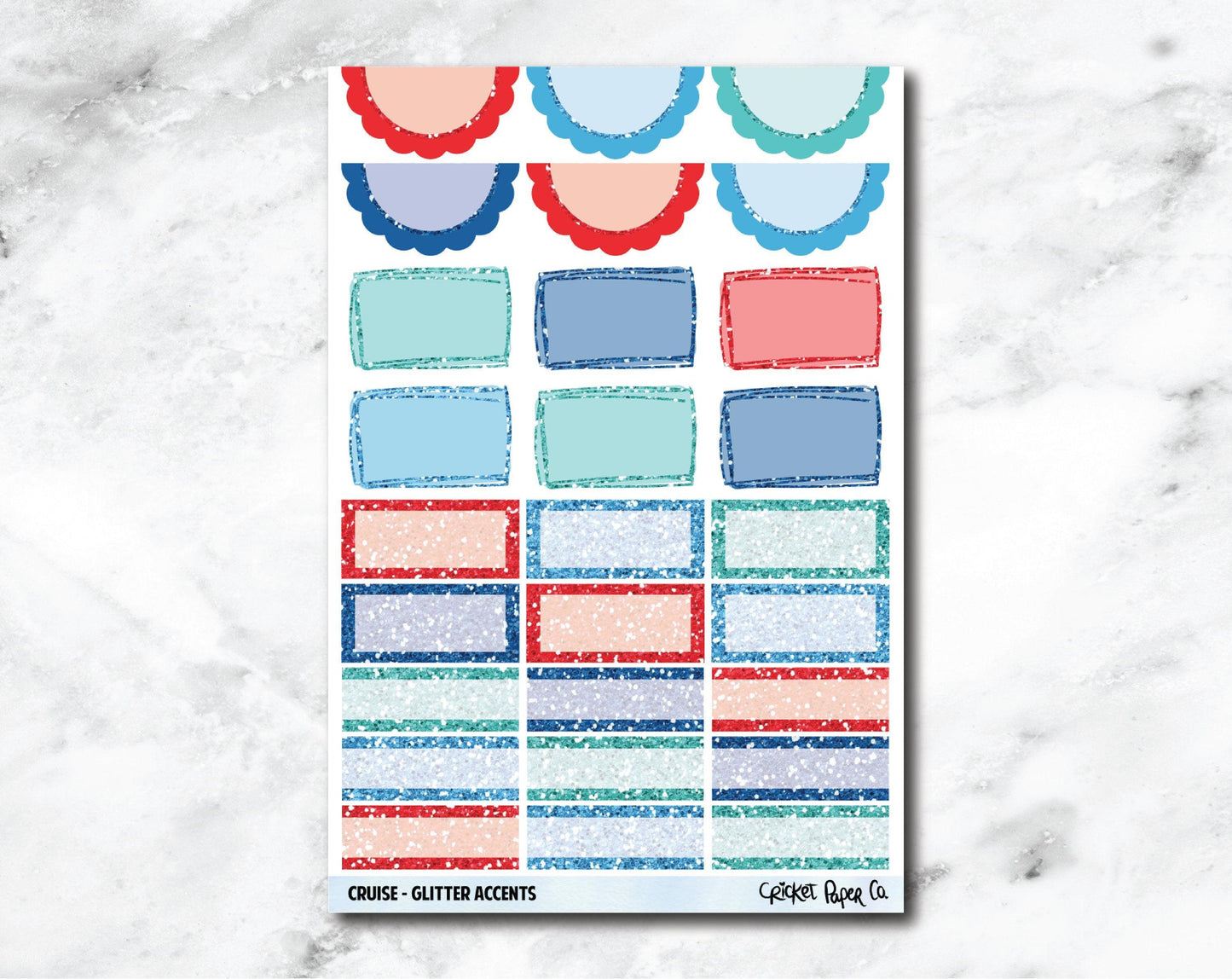 Glitter Accents Planner Stickers - Cruise-Cricket Paper Co.