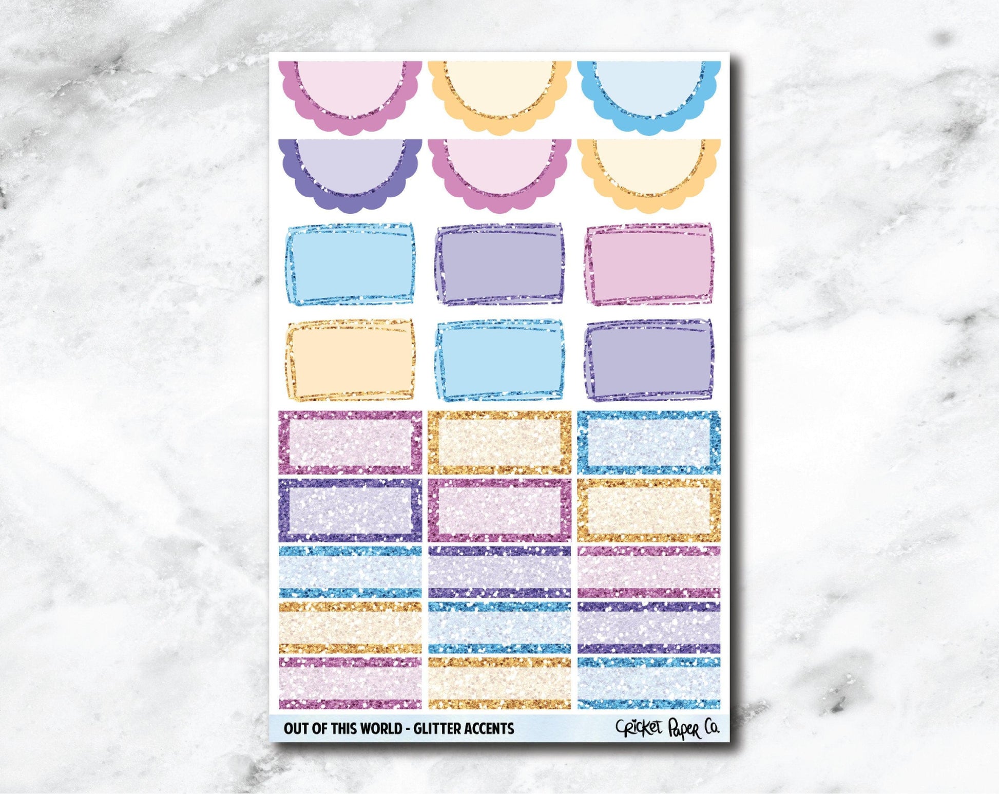 Glitter Accents Planner Stickers - Out of This World-Cricket Paper Co.
