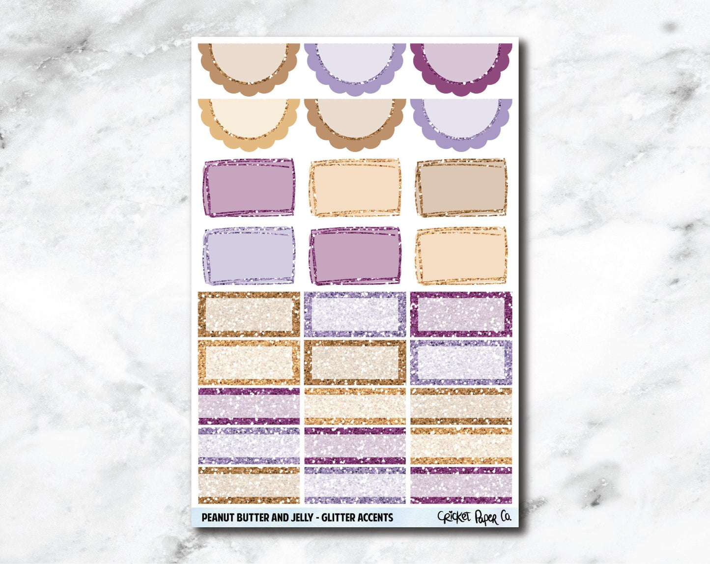 Glitter Accents Planner Stickers - Peanut Butter and Jelly-Cricket Paper Co.