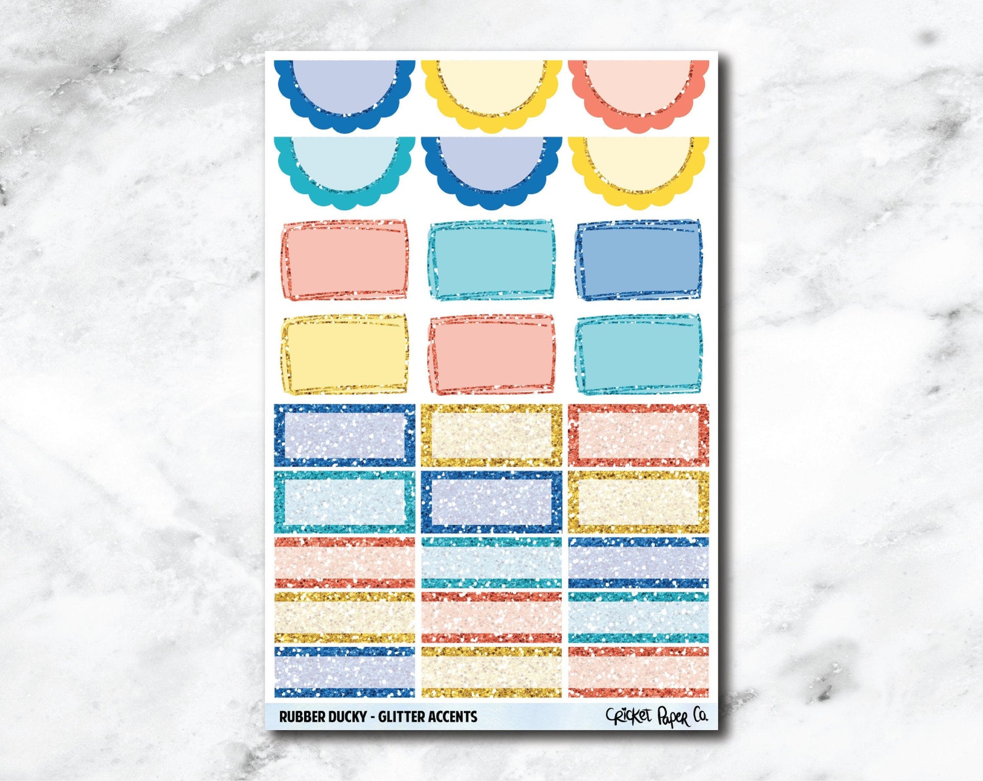 Glitter Accents Planner Stickers - Rubber Ducky-Cricket Paper Co.