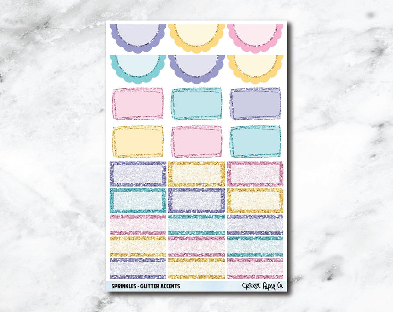 Glitter Accents Planner Stickers - Sprinkles-Cricket Paper Co.