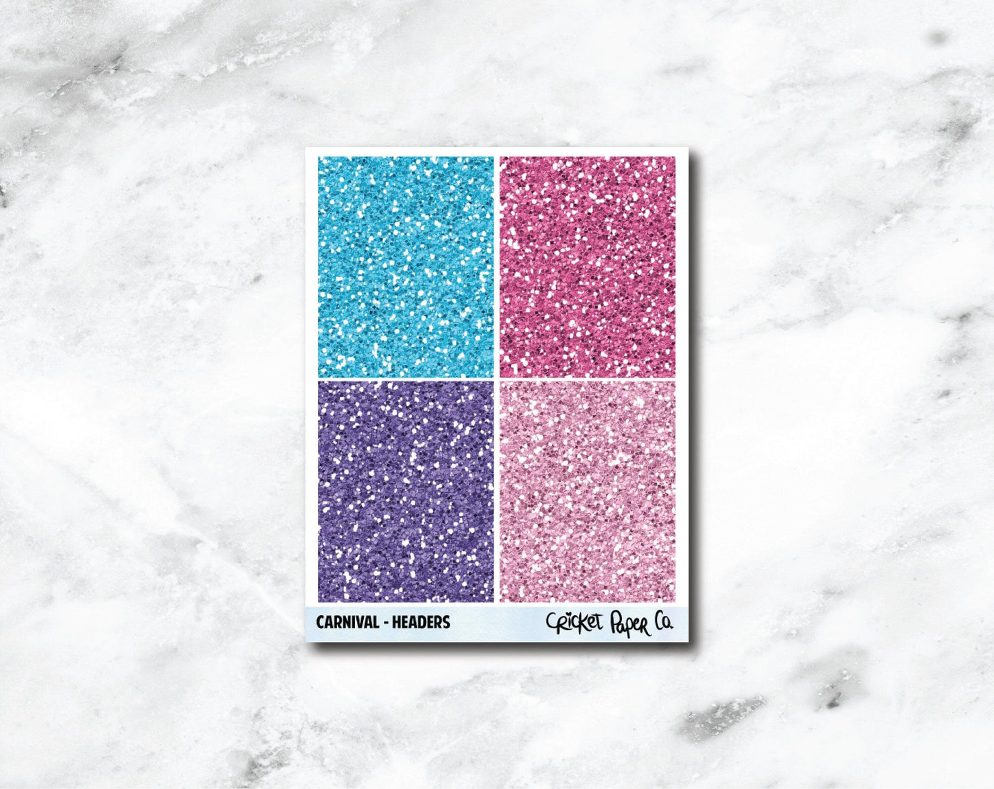Glitter Headers Planner Stickers - Carnival-Cricket Paper Co.