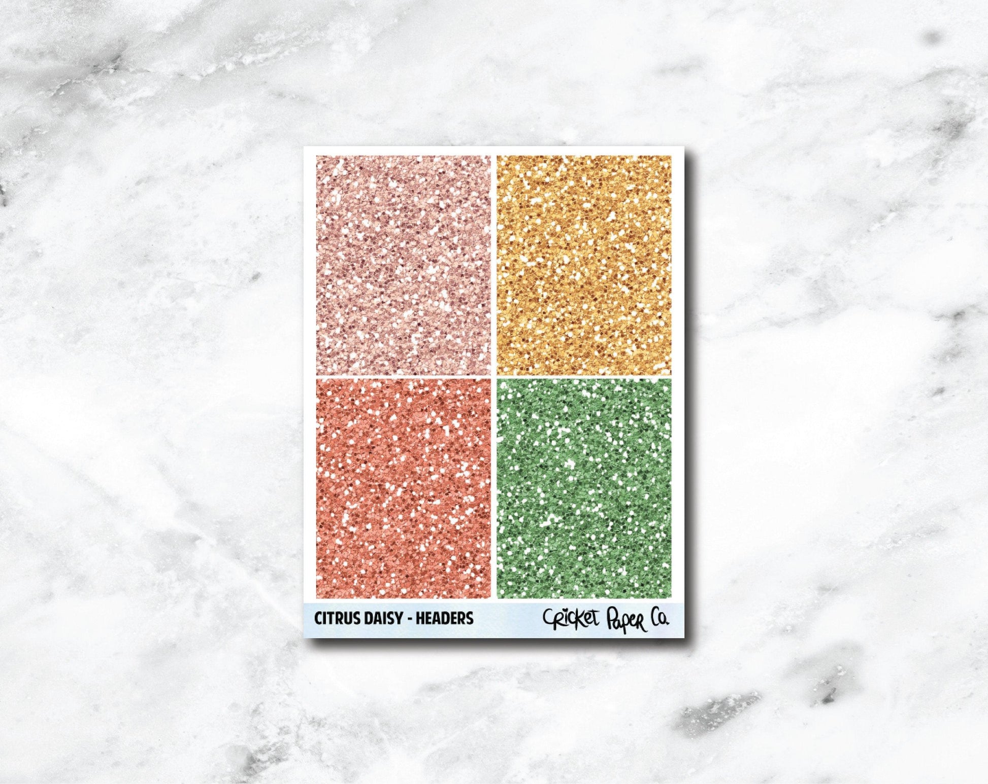 Glitter Headers Planner Stickers - Citrus Daisy-Cricket Paper Co.