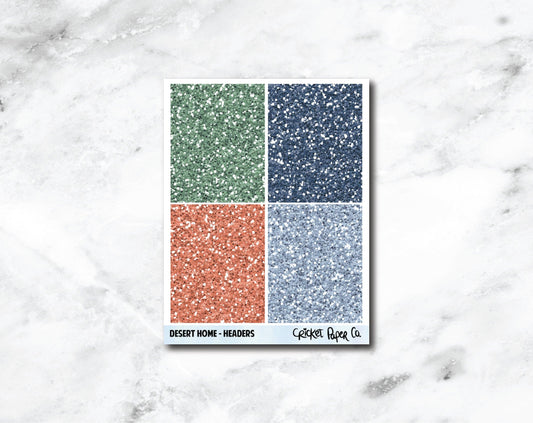 Glitter Headers Planner Stickers - Desert Home-Cricket Paper Co.
