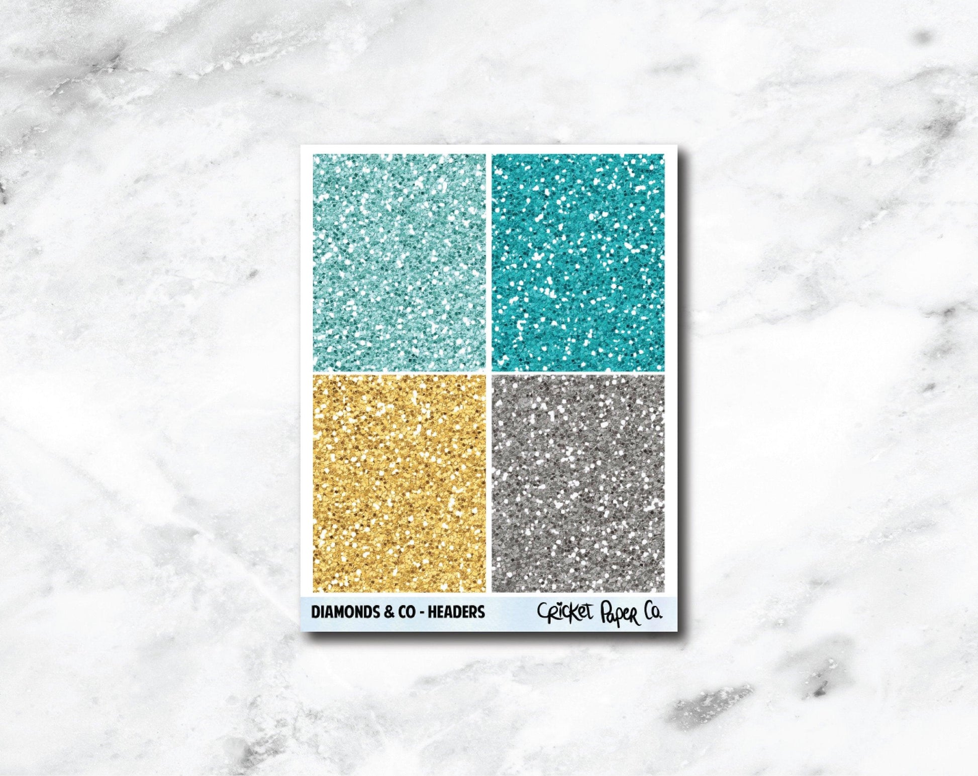 Glitter Headers Planner Stickers - Diamonds & Co.-Cricket Paper Co.