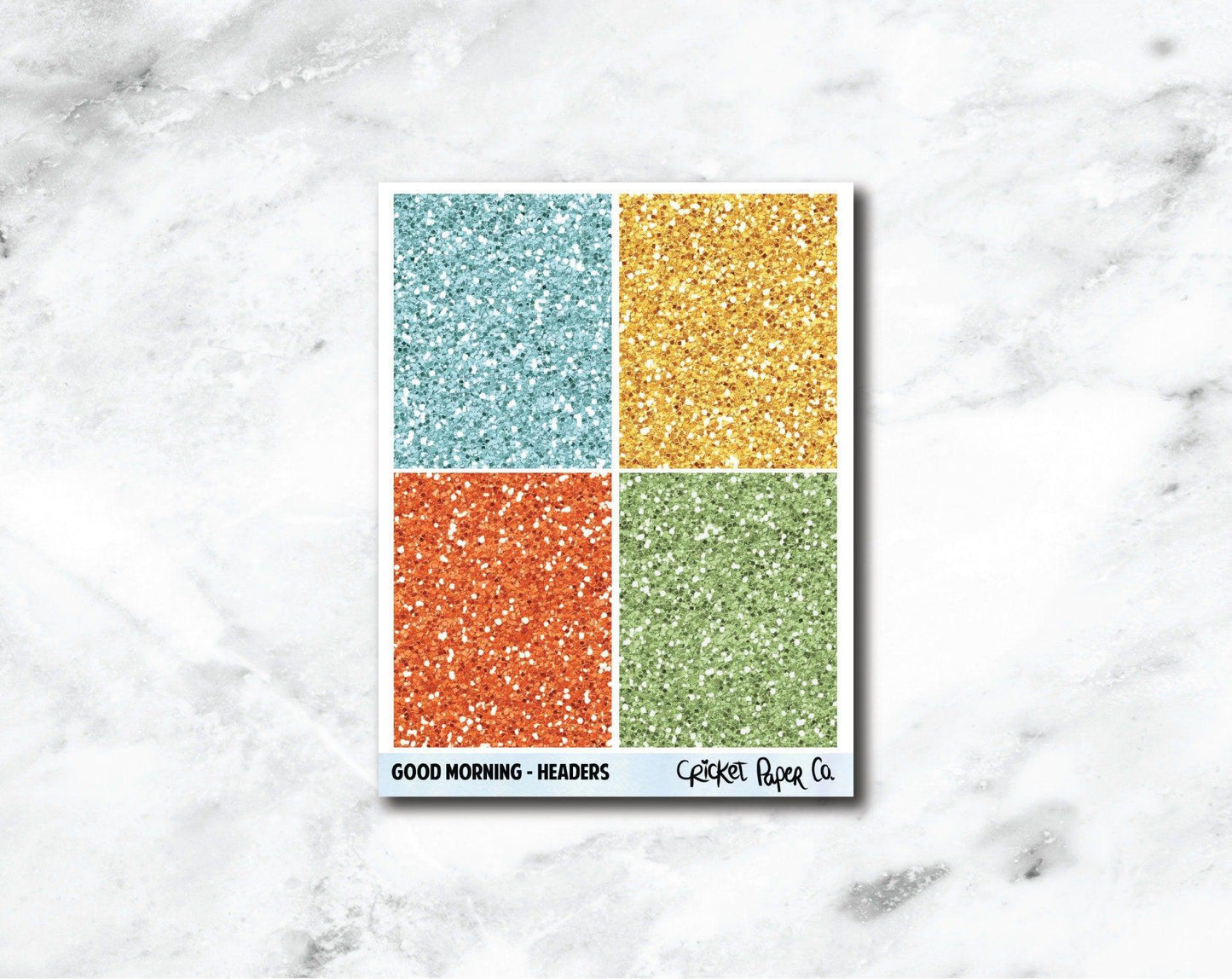 Glitter Headers Planner Stickers - Good Morning-Cricket Paper Co.