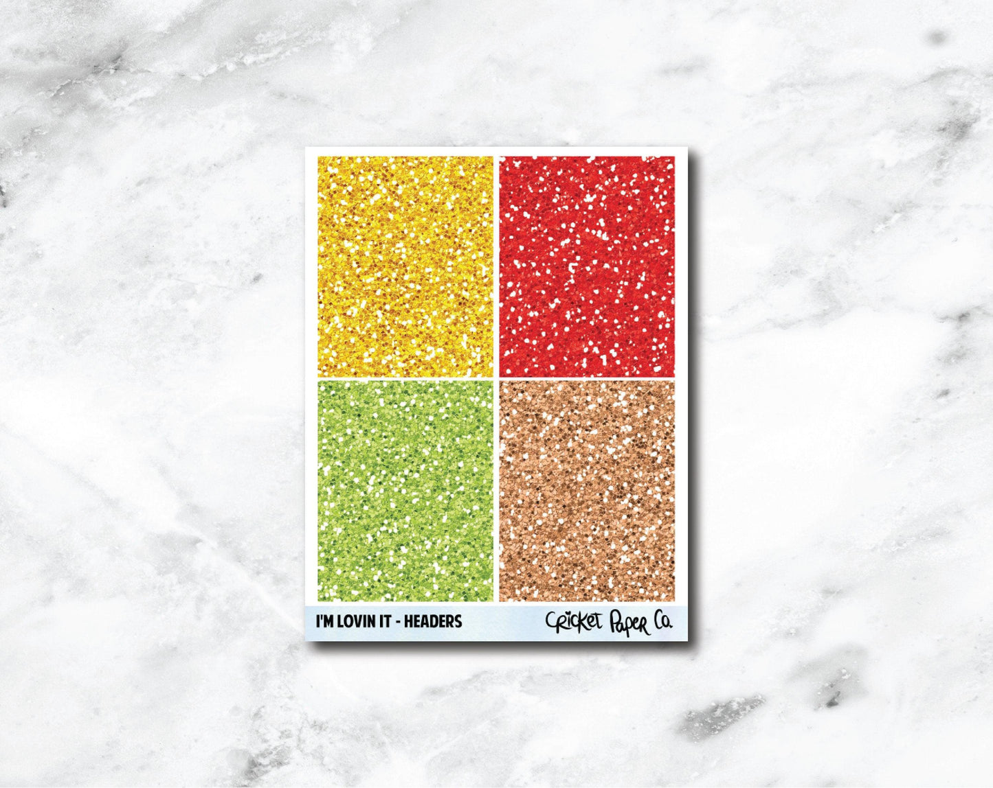 Glitter Headers Planner Stickers - I'm Lovin It-Cricket Paper Co.
