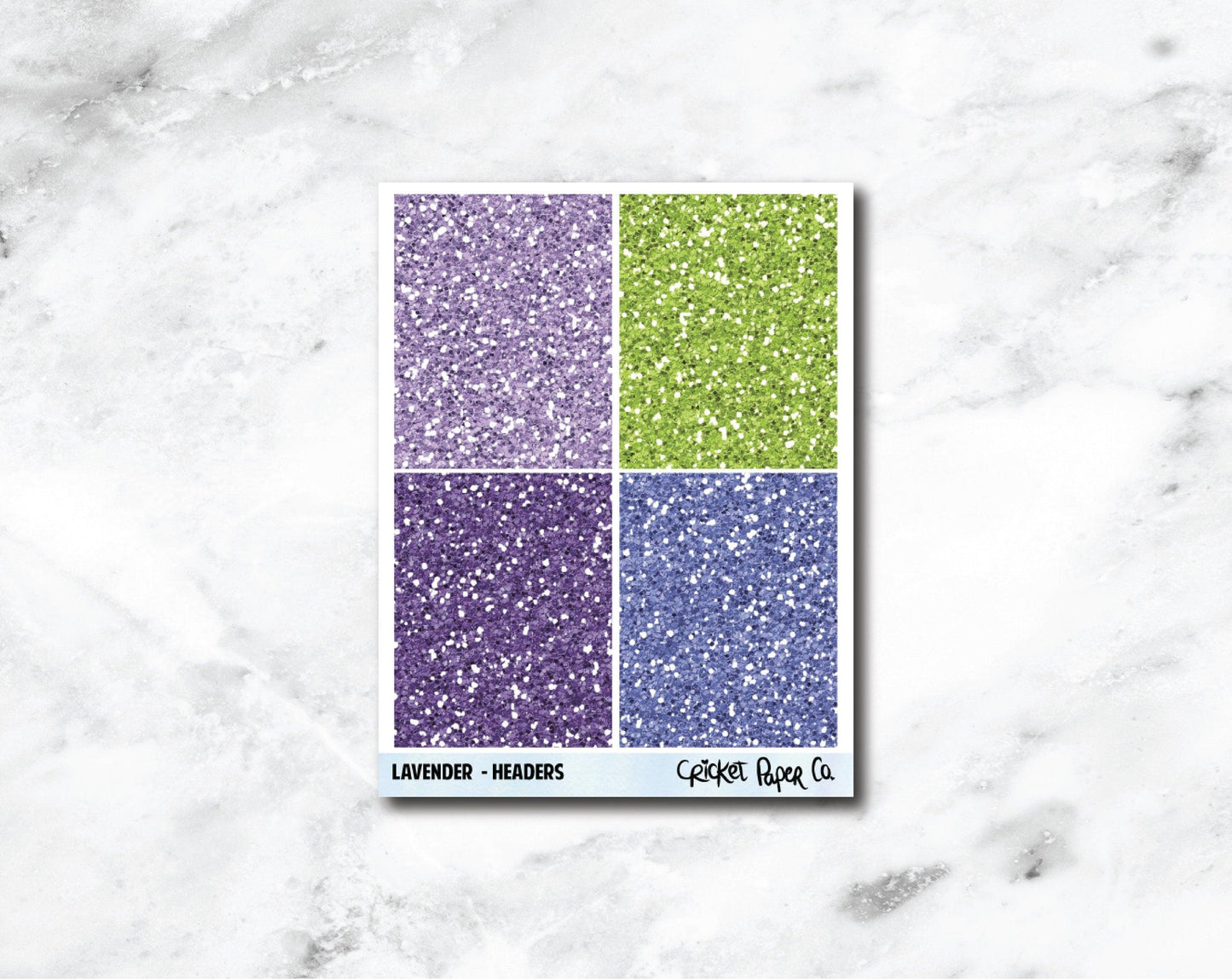 Glitter Headers Planner Stickers - Lavender-Cricket Paper Co.