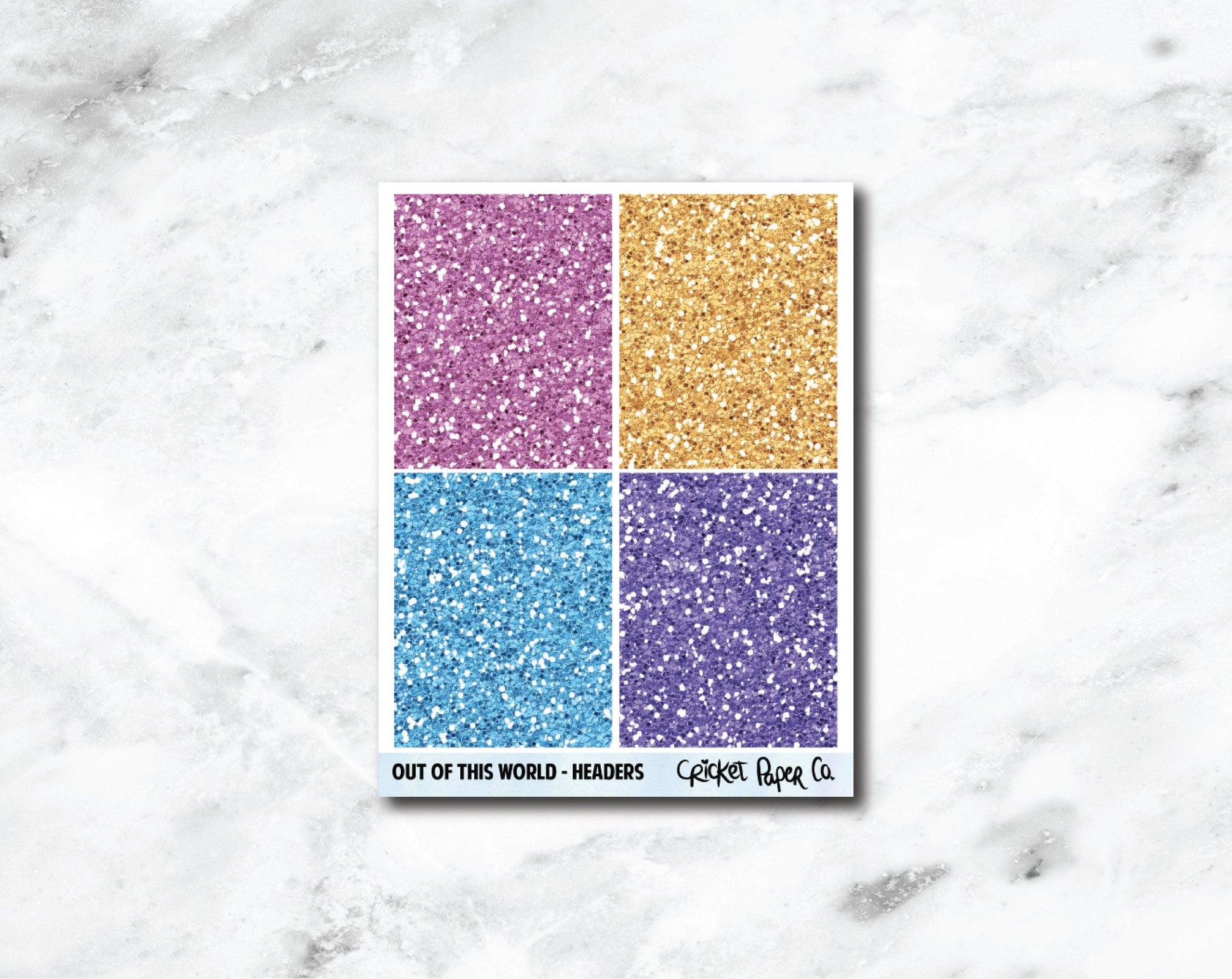 Glitter Headers Planner Stickers - Out of This World-Cricket Paper Co.