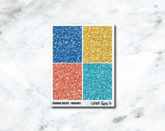 Glitter Headers Planner Stickers - Rubber Ducky-Cricket Paper Co.