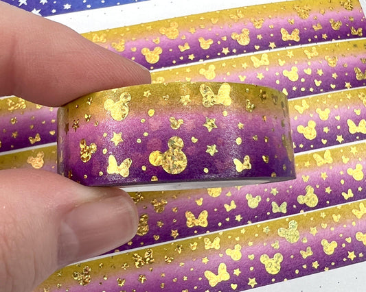 Gold Glitter Foiled Magical Medley Washi Tape - Tangled-Cricket Paper Co.