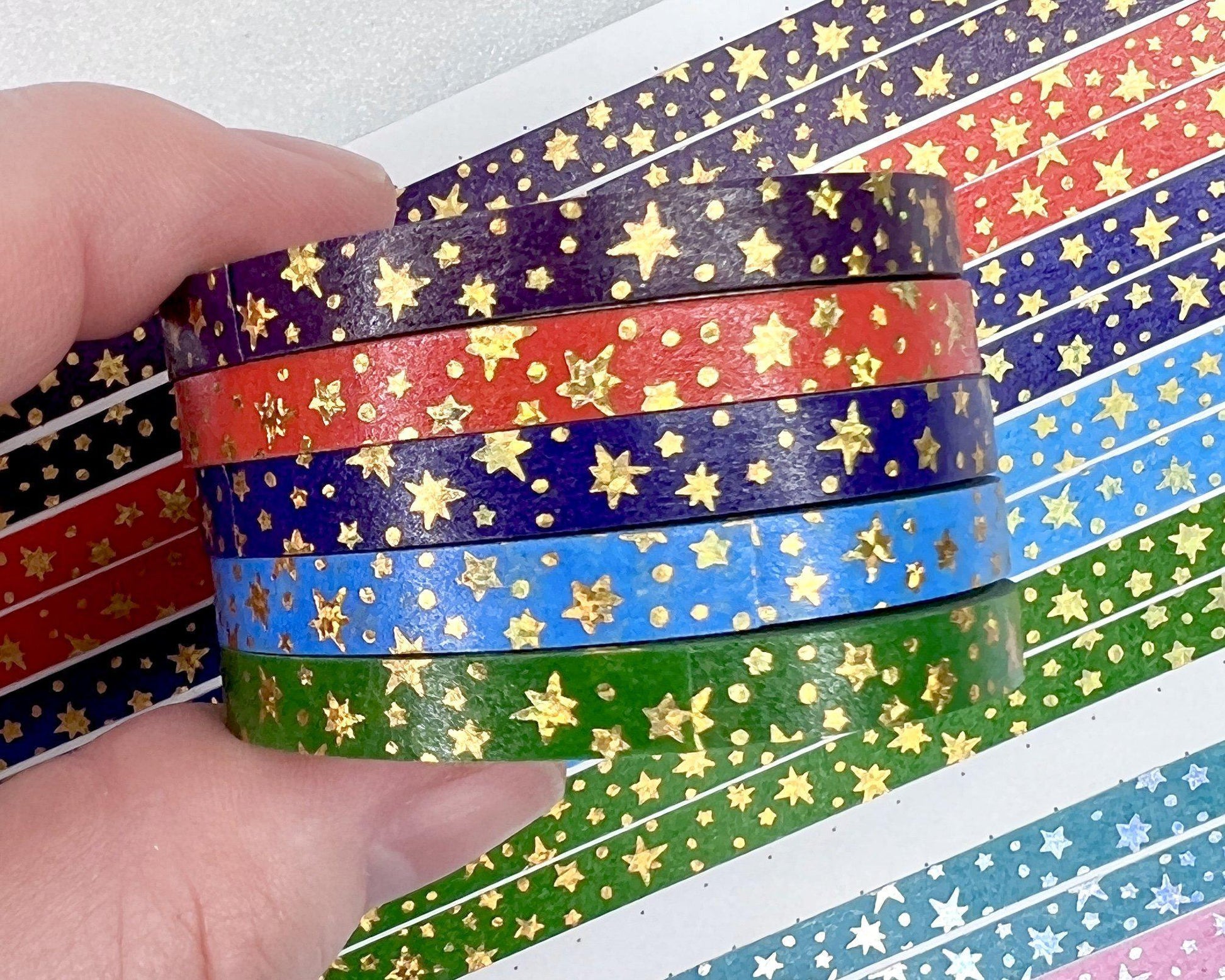 Gold Glitter Foiled Star Burst Washi Tape - Bold Classics-Cricket Paper Co.