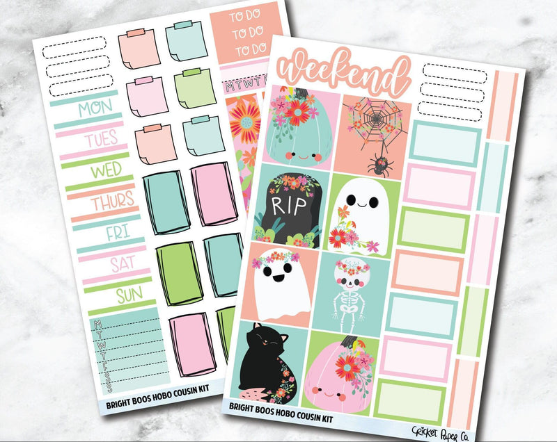 HOBONICHI COUSIN Planner Stickers Mini Kit - Bright Boos-Cricket Paper Co.