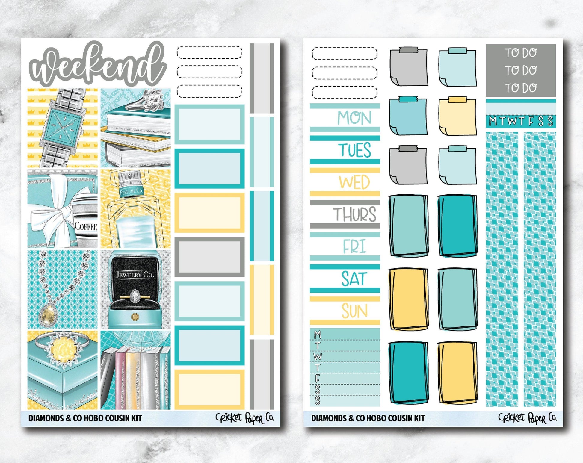 HOBONICHI COUSIN Planner Stickers Mini Kit - Diamonds & Co.-Cricket Paper Co.