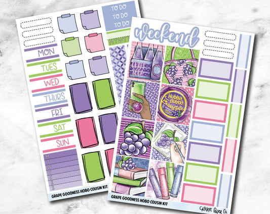 HOBONICHI COUSIN Planner Stickers Mini Kit - Grape Goodness-Cricket Paper Co.