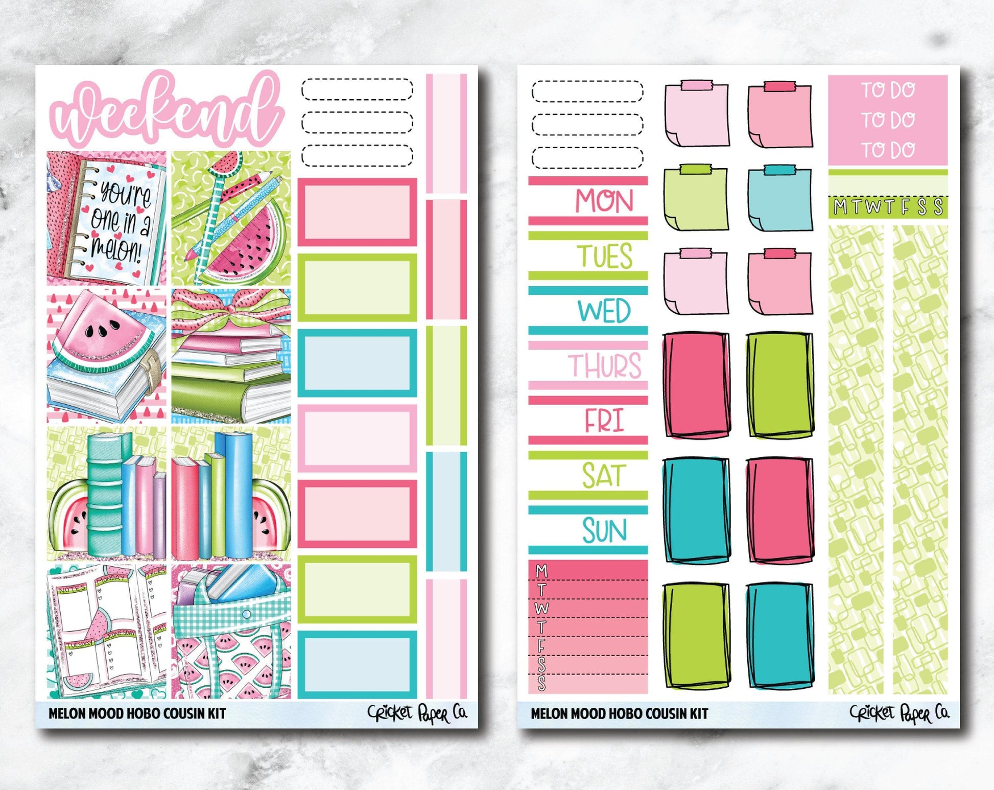 HOBONICHI COUSIN Planner Stickers Mini Kit - Melon Mood-Cricket Paper Co.