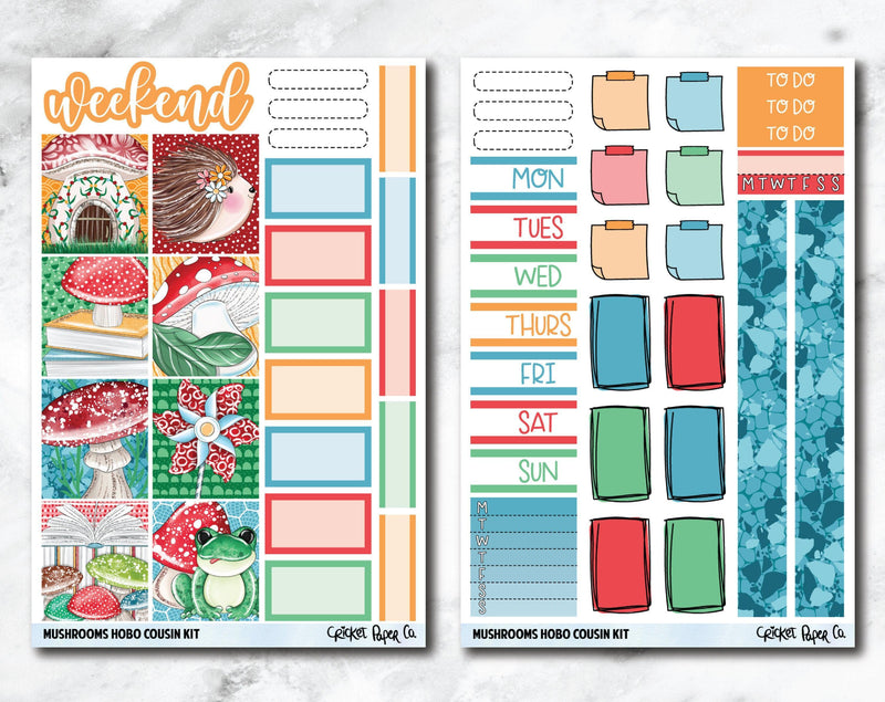 HOBONICHI COUSIN Planner Stickers Mini Kit - Mushrooms-Cricket Paper Co.