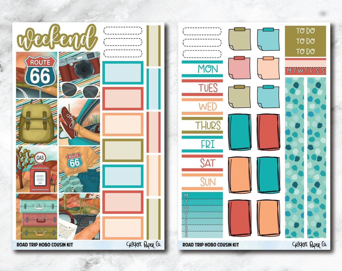 HOBONICHI COUSIN Planner Stickers Mini Kit - Road Trip-Cricket Paper Co.