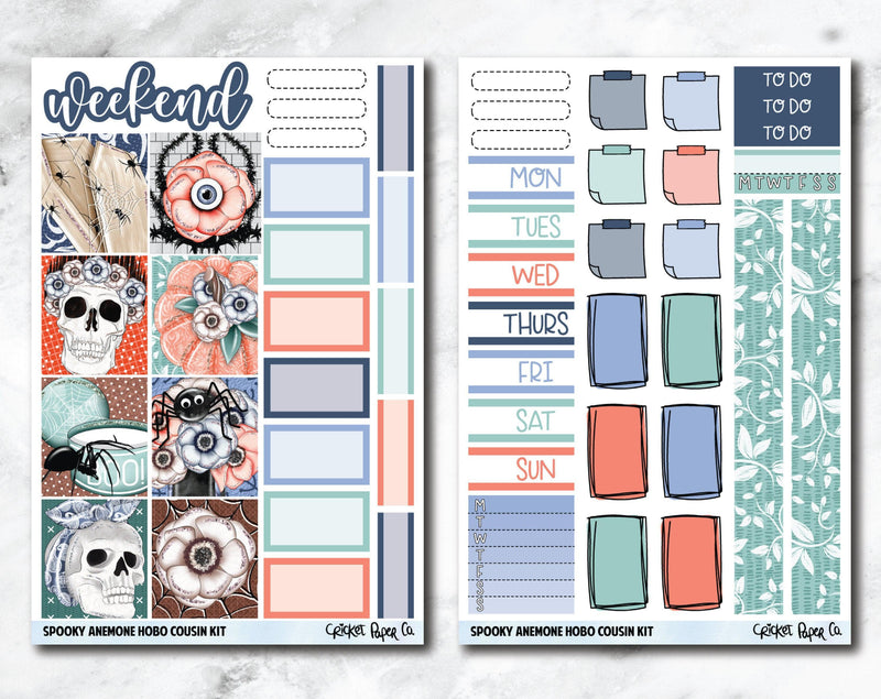 HOBONICHI COUSIN Planner Stickers Mini Kit - Spooky Anemone-Cricket Paper Co.
