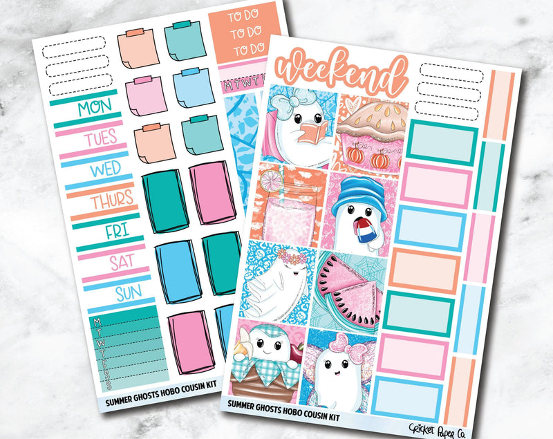HOBONICHI COUSIN Planner Stickers Mini Kit - Summer Ghosts-Cricket Paper Co.