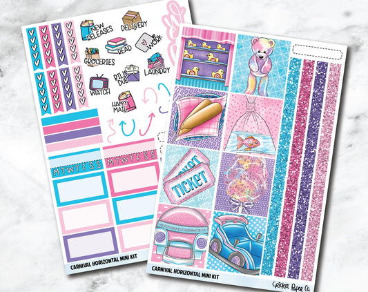 HORIZONTAL Planner Stickers Mini Kit - Carnival-Cricket Paper Co.