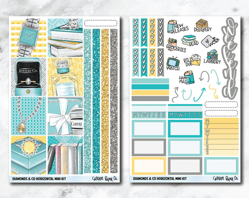 HORIZONTAL Planner Stickers Mini Kit - Diamonds & Co.-Cricket Paper Co.