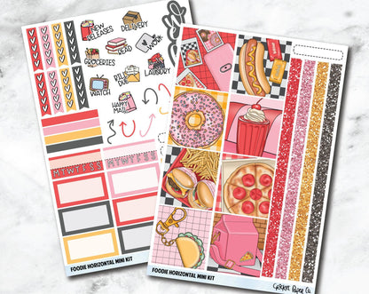 HORIZONTAL Planner Stickers Mini Kit - Foodie-Cricket Paper Co.