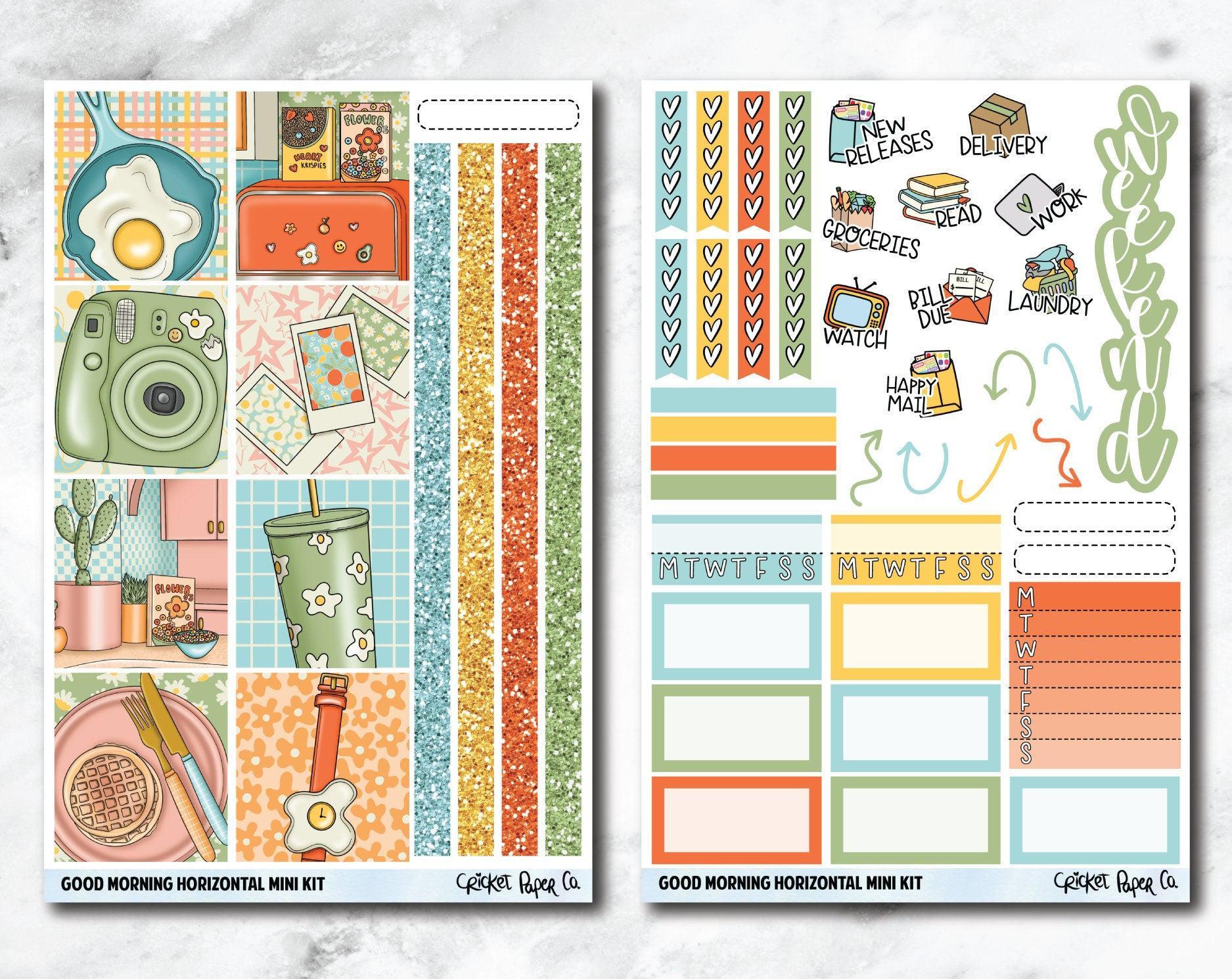 HORIZONTAL Planner Stickers Mini Kit - Good Morning-Cricket Paper Co.