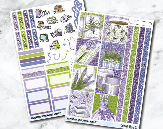 HORIZONTAL Planner Stickers Mini Kit - Lavender-Cricket Paper Co.