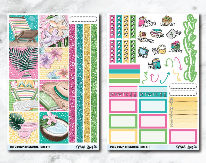 HORIZONTAL Planner Stickers Mini Kit - Palm Pages-Cricket Paper Co.