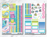 HORIZONTAL Planner Stickers Mini Kit - Pool Party-Cricket Paper Co.