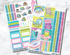 HORIZONTAL Planner Stickers Mini Kit - Pool Party-Cricket Paper Co.