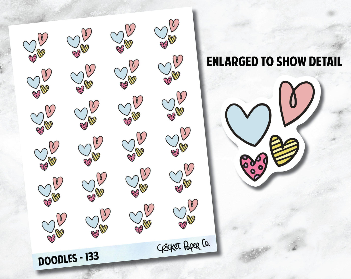 Hearts, Love, Date Night Hand Drawn Doodles - 133-Cricket Paper Co.